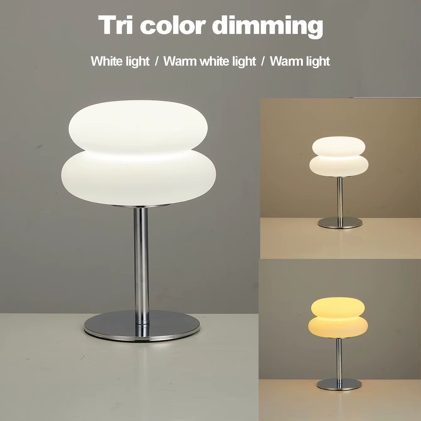 Bauhaus Retro Table Lamp Plastic Lamps Bedroom Bedside Living Room Nordic Mushroom Lamp 9-Level Brightness Dimming Ambient Light