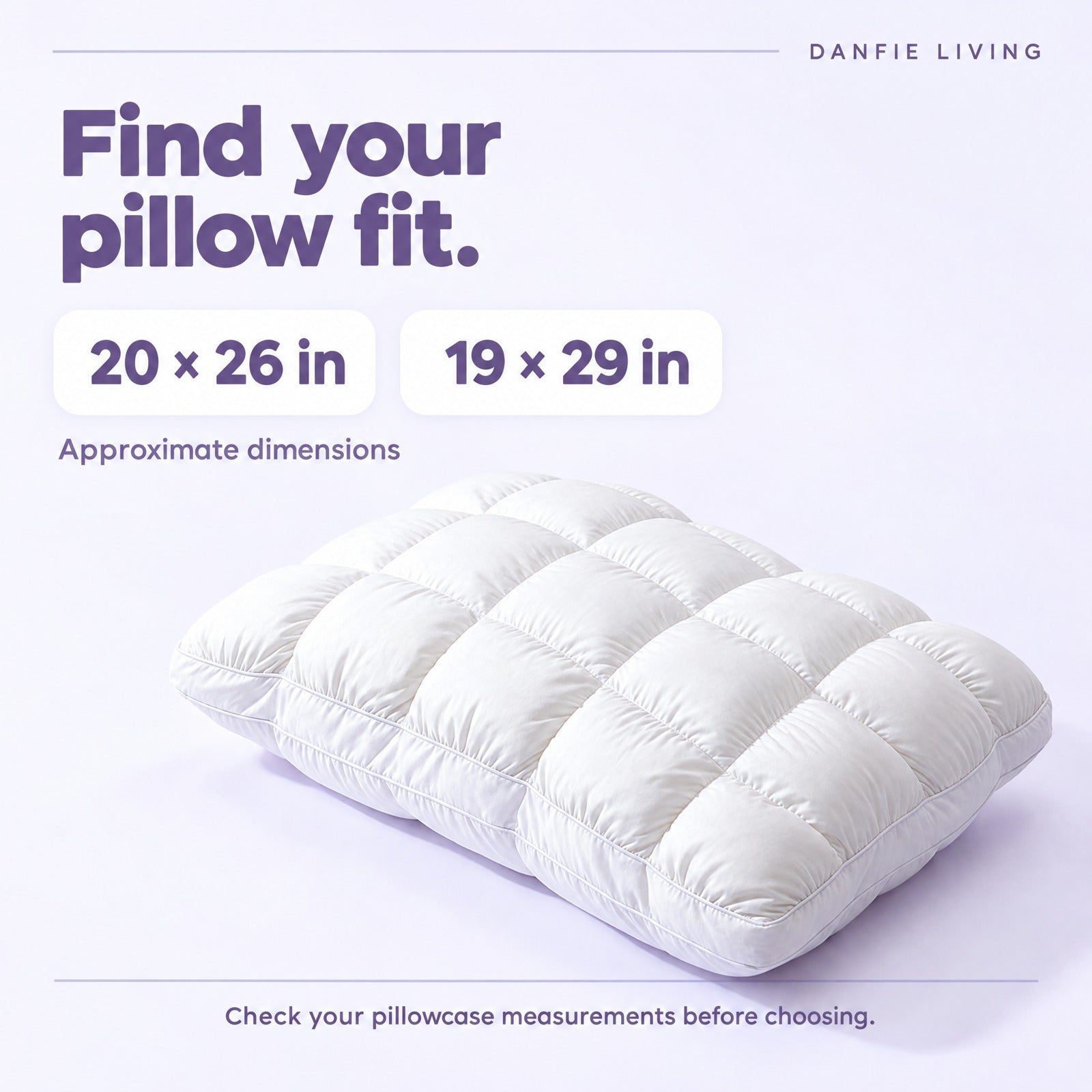 Puff Pillow approximate sizes 20 by 26 inches and 19 by 29 inches